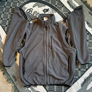 Speedo Gray Fleece Vest Zippable Sleeves
